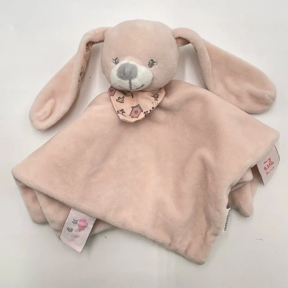 Bout'Chou Pink Puppy Dog My Little Bird Hankerchief Lovey Finger Puppet Blanket
